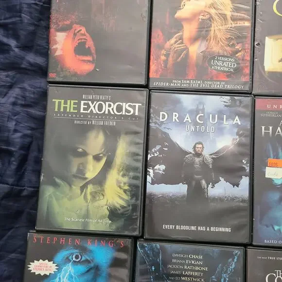 LOT OF 12 HORROR MOVIE DVD'S The Exorcist,Exorcist,pet seminarytested